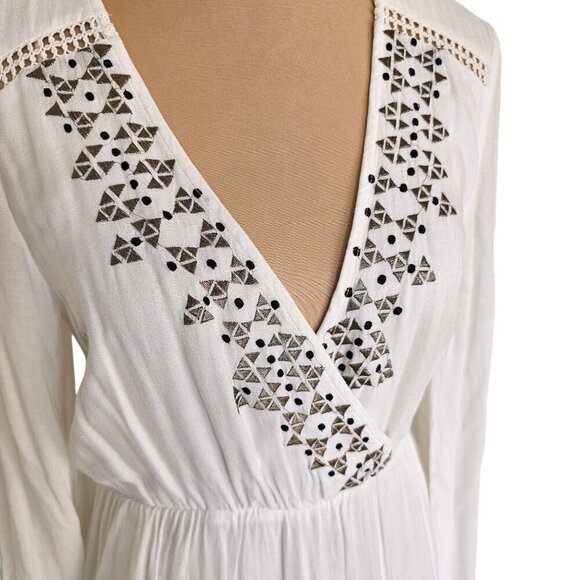 The Jetset Diaries Aztec Mini Dress in Ivory Sz S - Picture 5 of 13